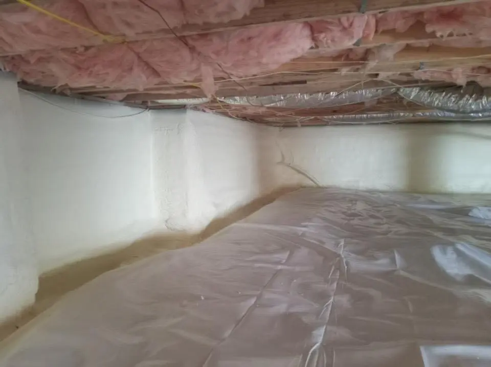 Crawl space encapsulation with closed-cell spray foam for Metal Roof Coating in Medulla